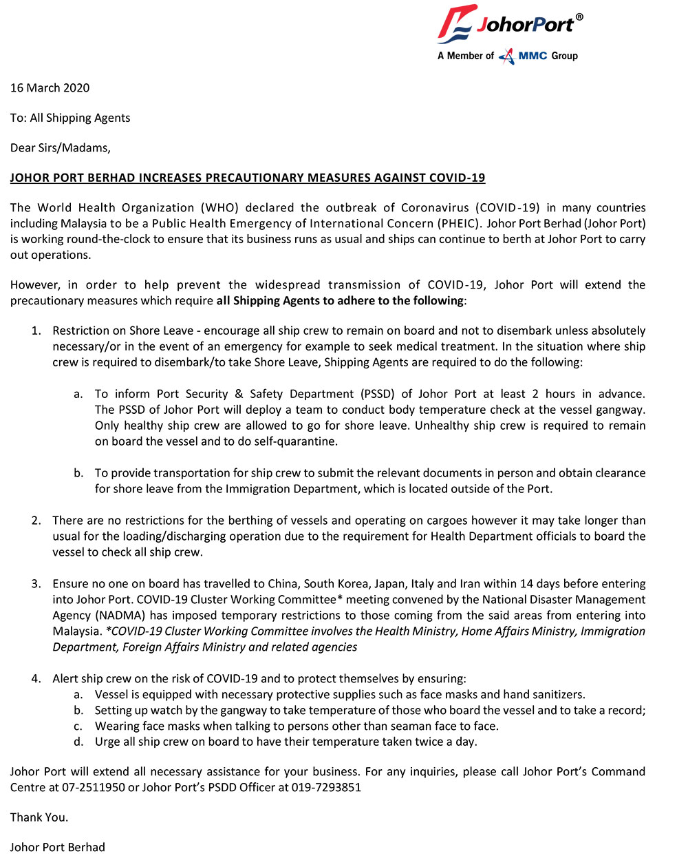 Circular of Weighbridge 2, Lane 3 Close for Replacement Works