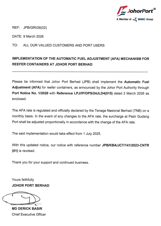 STOPPAGE OF OPERATIONS FOR FOUR (4) HOURS ON THE 1ST DAY OF HARI RAYA AIDILFITRI