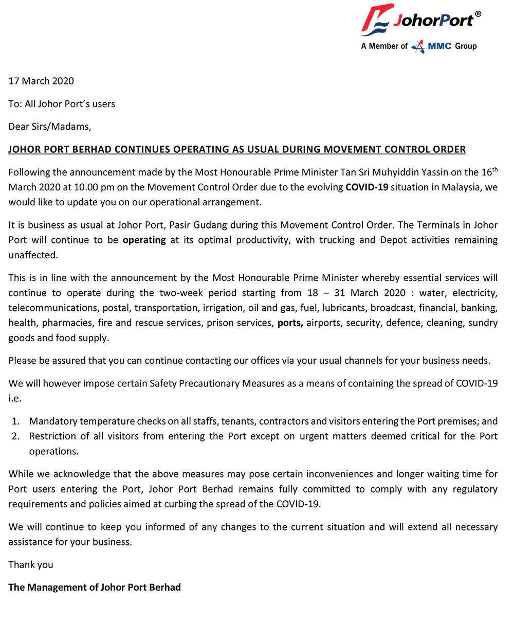 Circular of Weighbridge 2, Lane 3 Close for Replacement Works