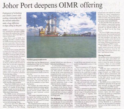 Johor Port, Petronas LNG Sediakan Khidmat Marin