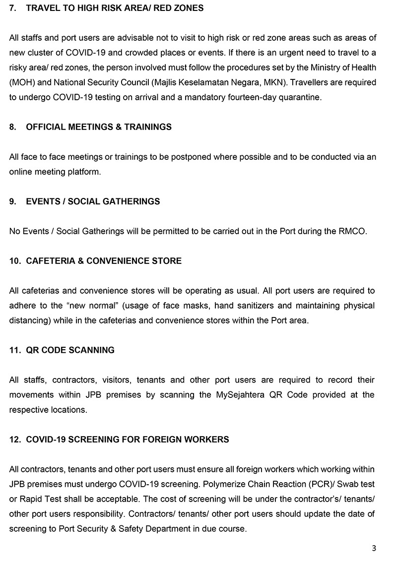 COVID-19 PRECAUTIONARY MEASURES