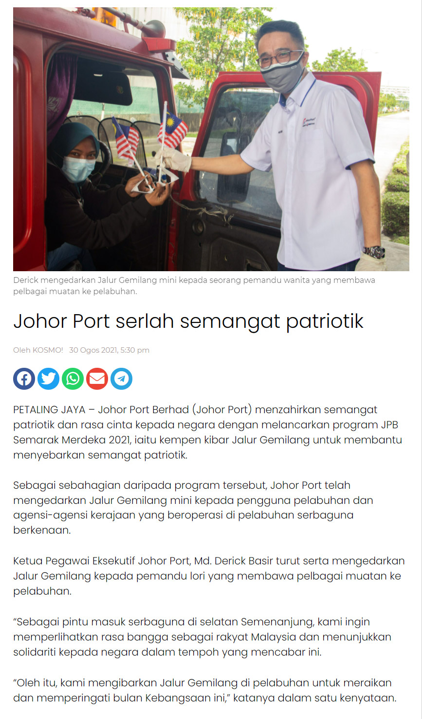 Johor Port serlah semangat patriotik